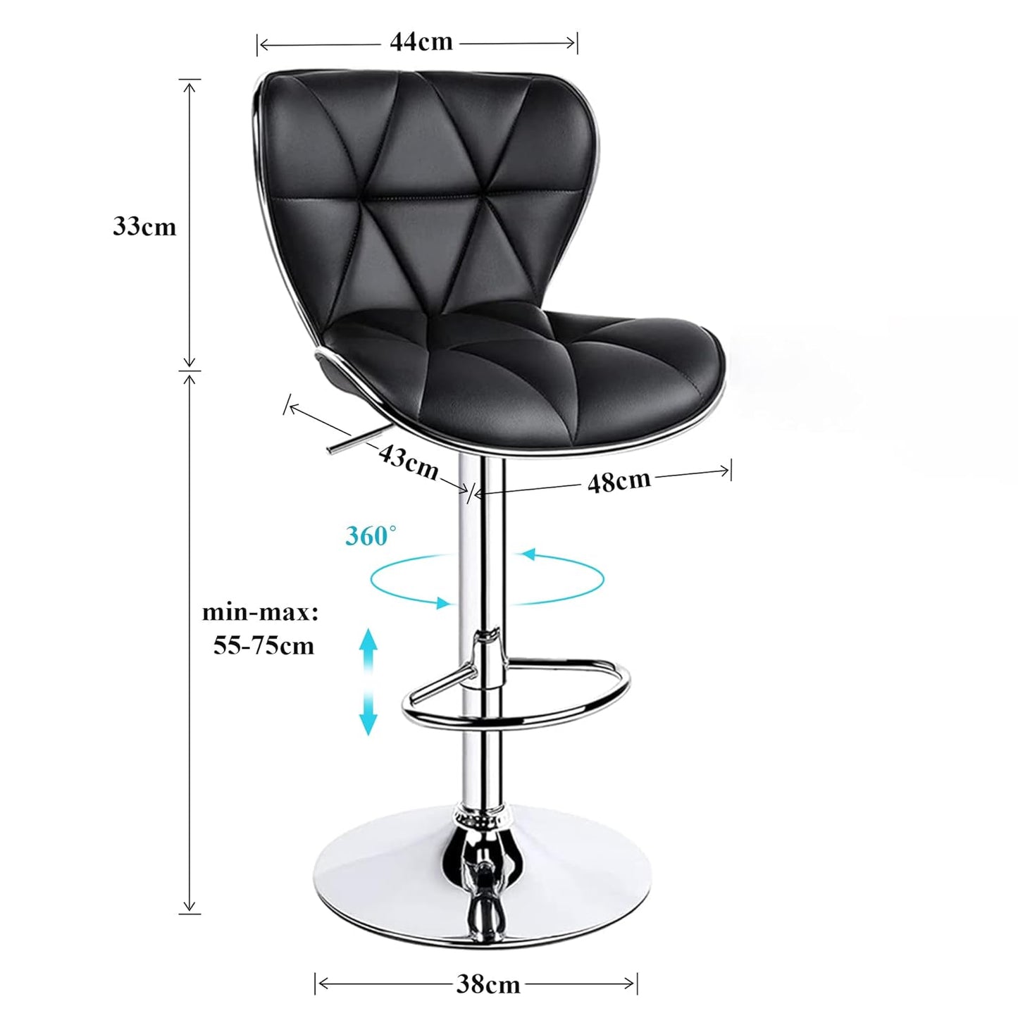 Imperio Bar Chair for Home Kitchen with Footrest 3 years warranty