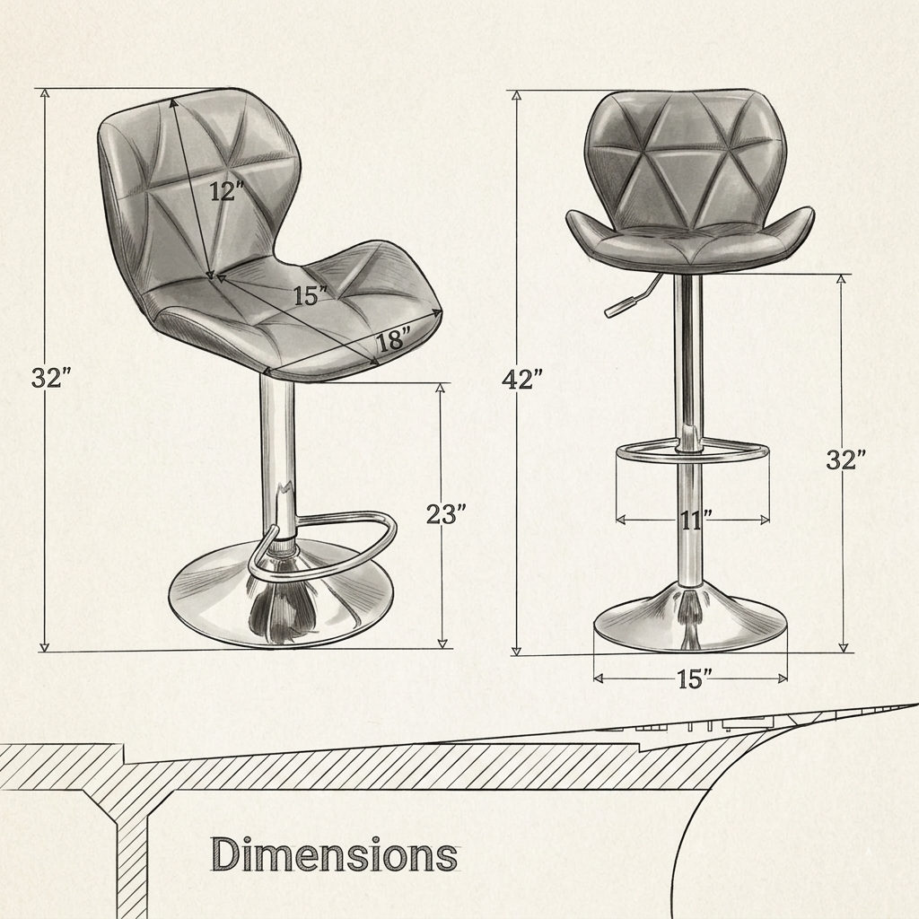 Paris Bar Chair for Home Kitchen with Footrest  3 years warranty