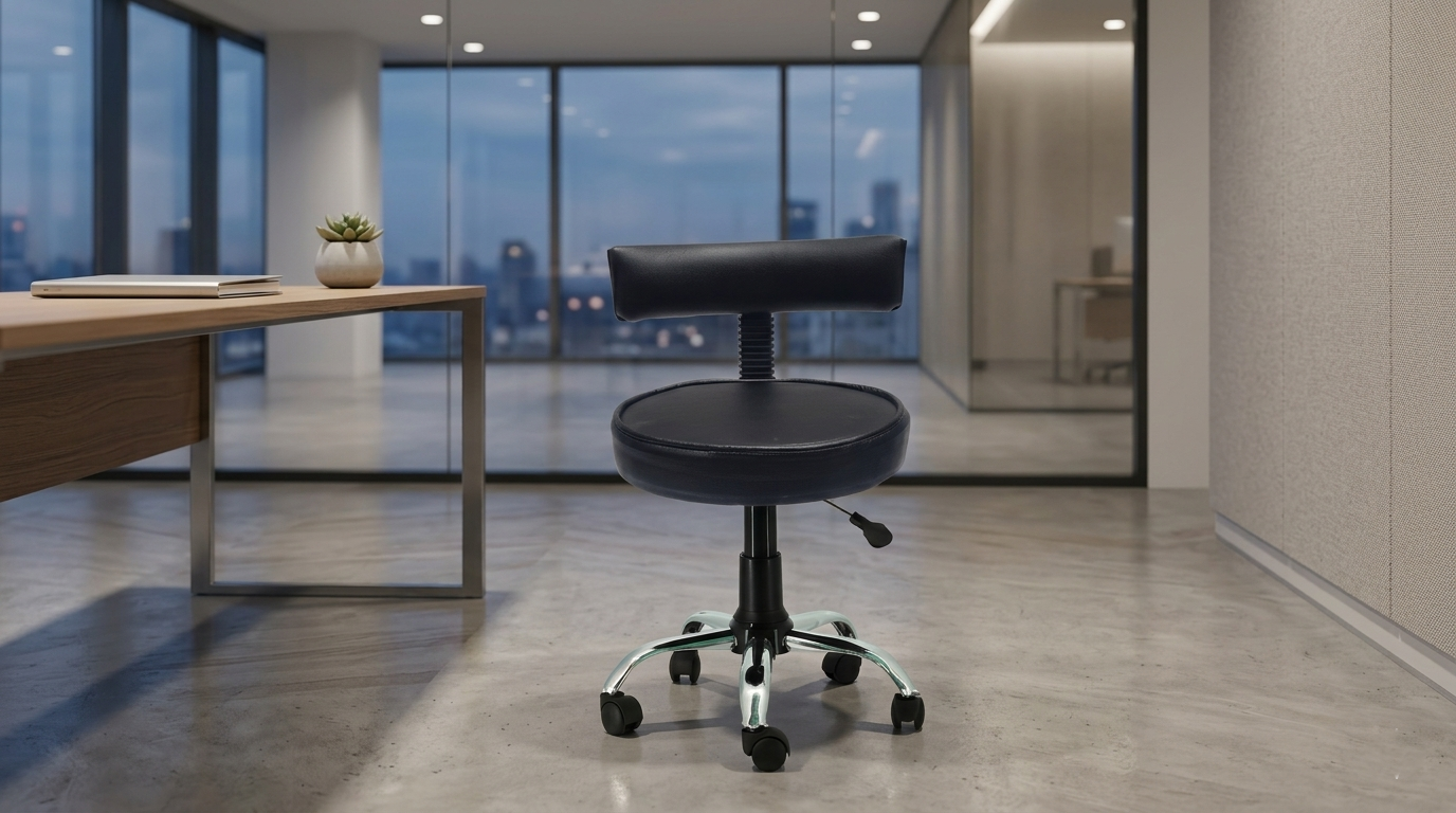 Ketto Chrome Metal Stand Rolling Compact Chair Lift Swivel Stools Currency|with 1 years Parts Replacement warranty