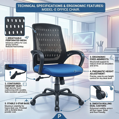 Core Mesh Mid-Back Ergonomic Office Chair (Blazia)