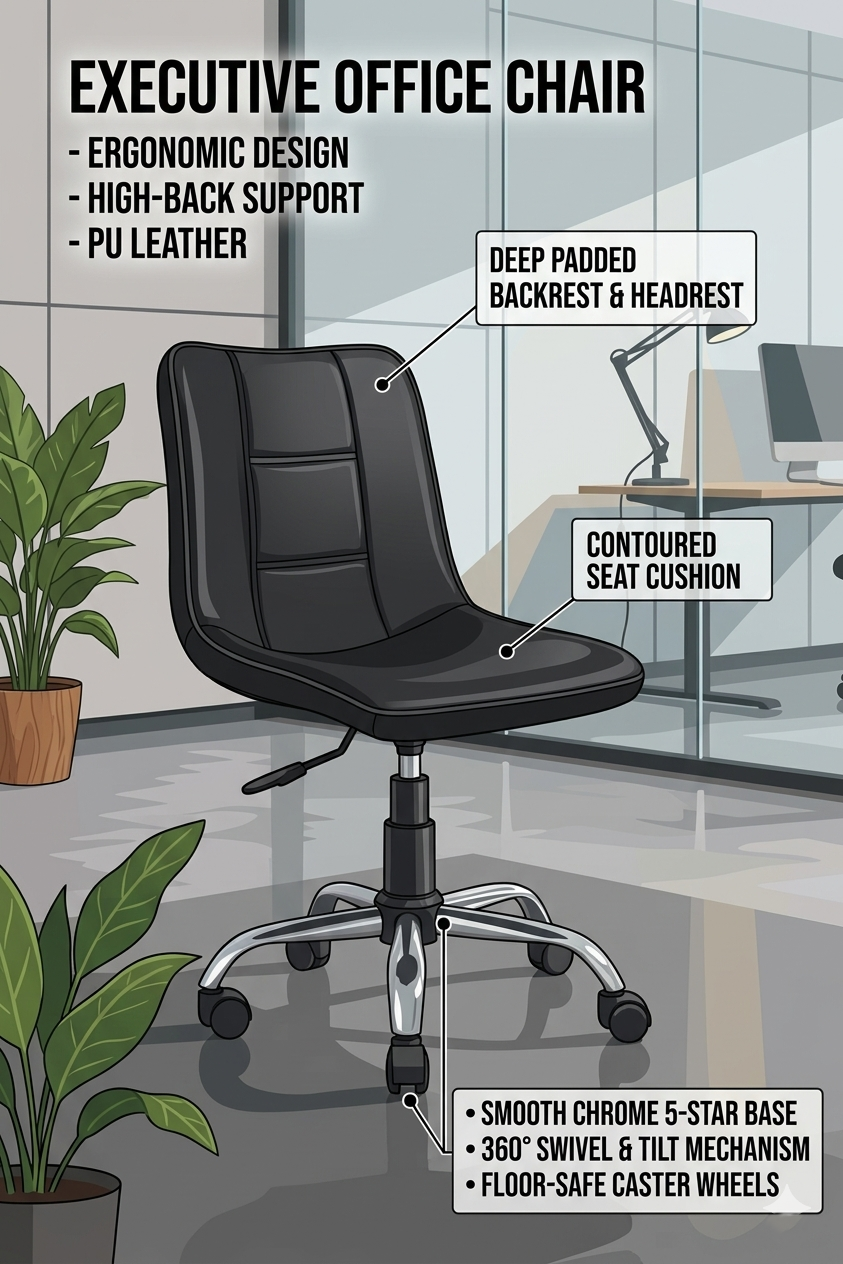 Workpro Premium Leatherette with 3 years Parts Replacement warranty