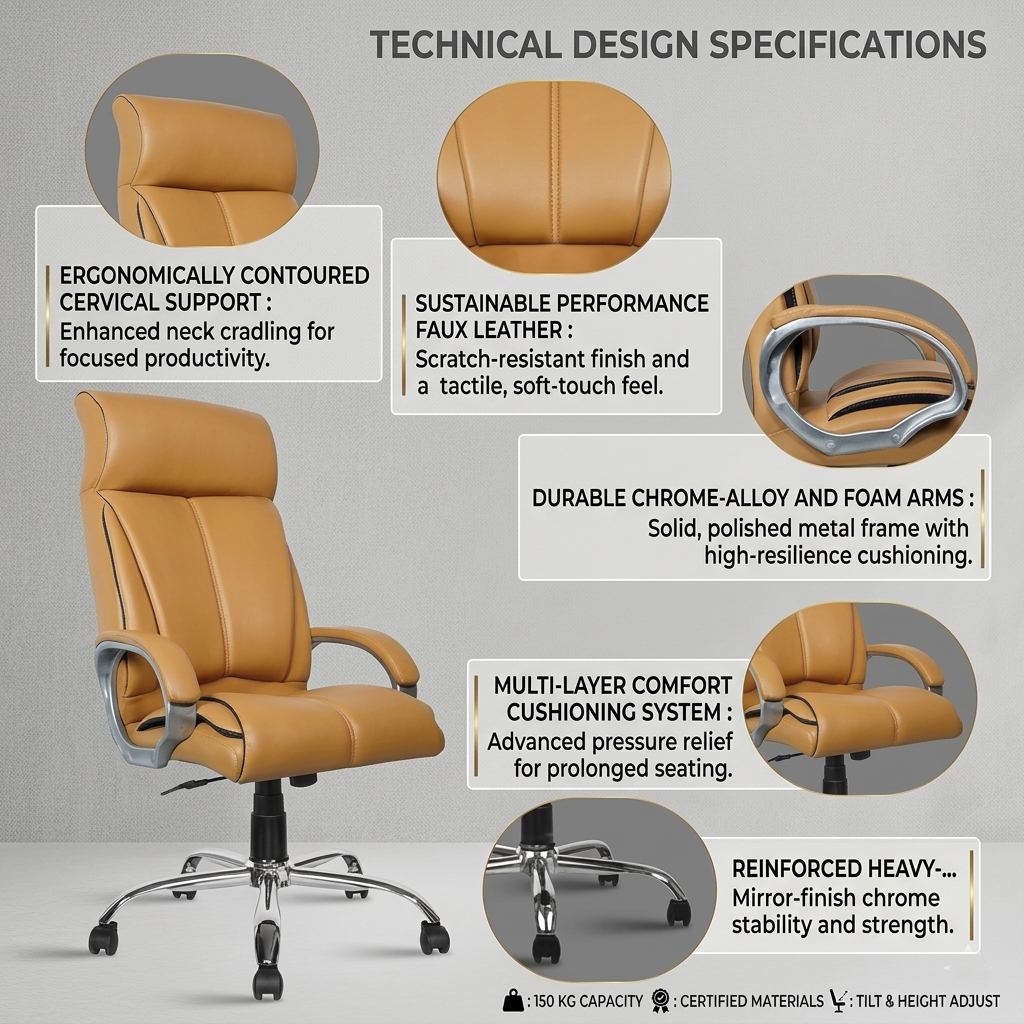 CR33 Premium Leatherette with 3 years Parts Replacement warranty