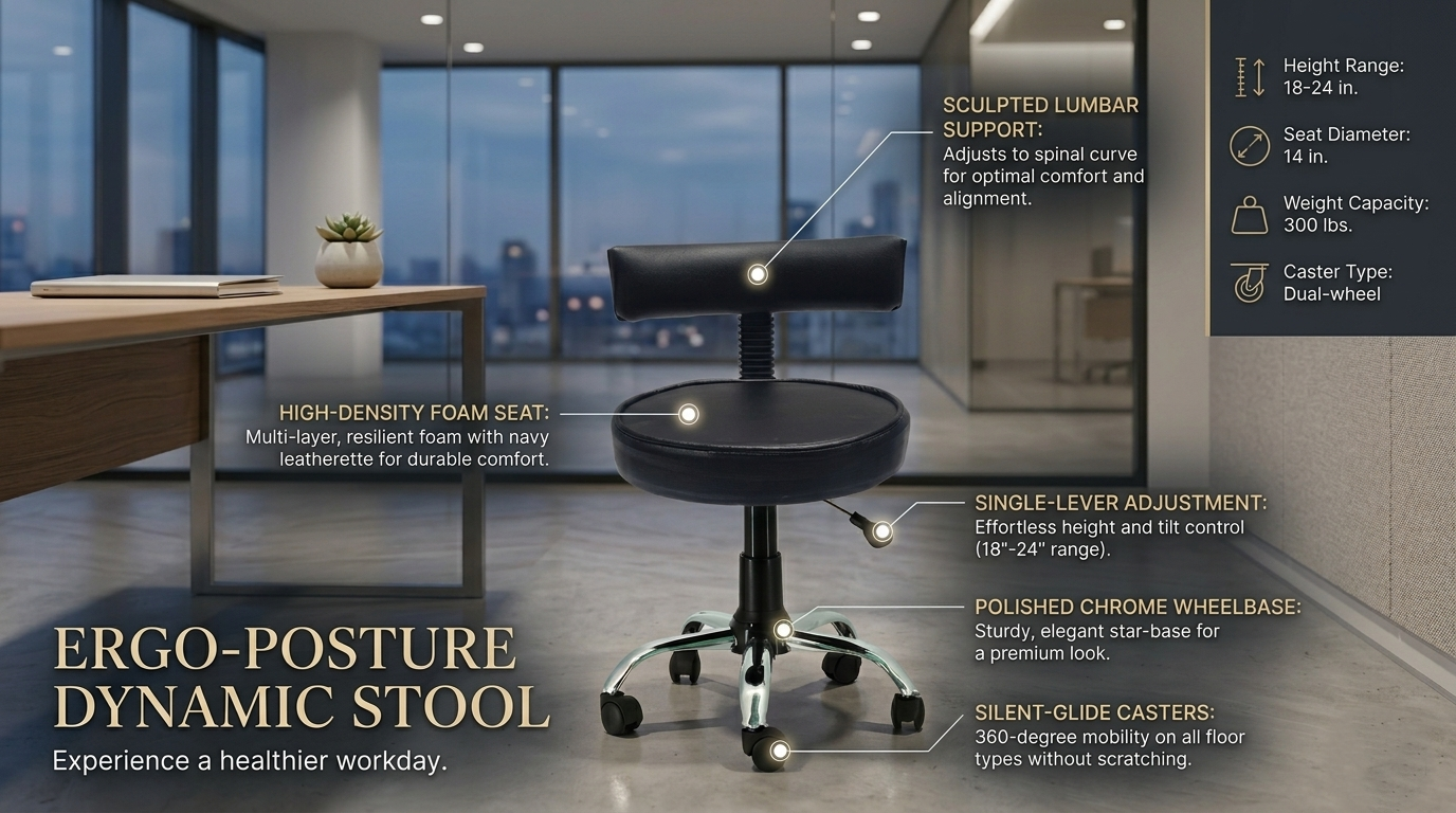 Ketto Chrome Metal Stand Rolling Compact Chair Lift Swivel Stools Currency|with 1 years Parts Replacement warranty