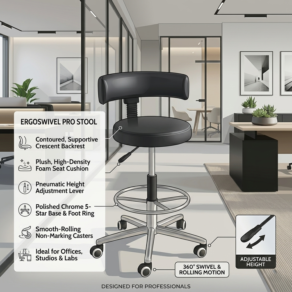 Apex Revolving Stool with 3 years Parts Replacement warranty