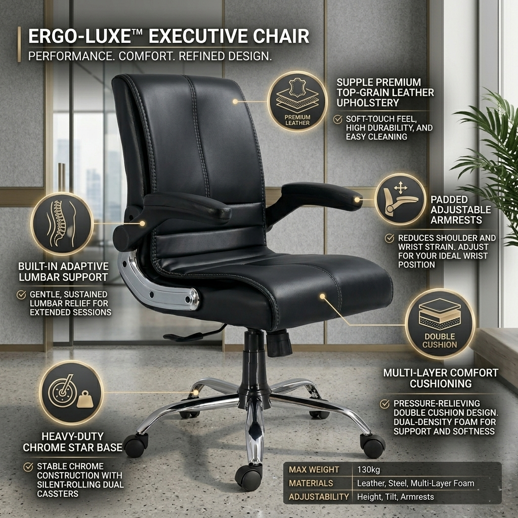 Iron Premium Leatherette with 3 years Parts Replacement warranty