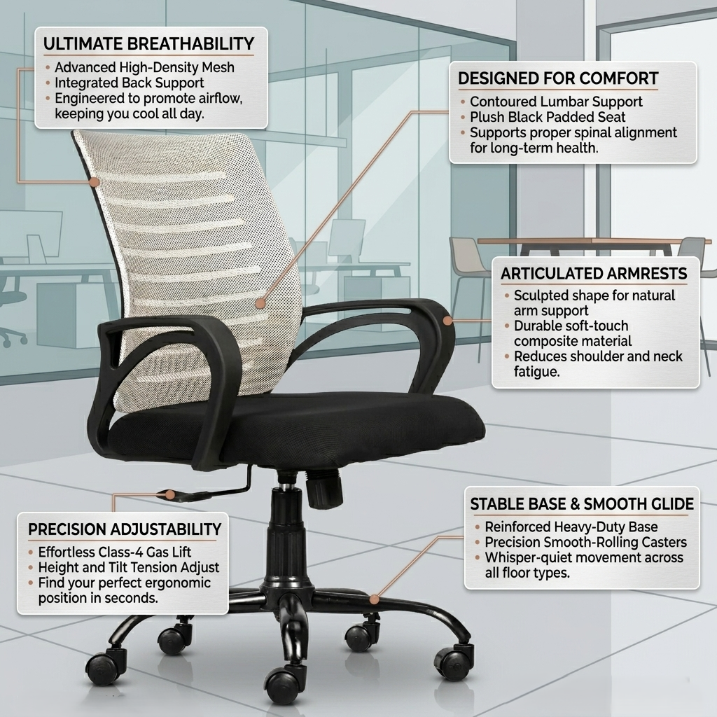 Regal Mesh Mid-Back chair (Elite)