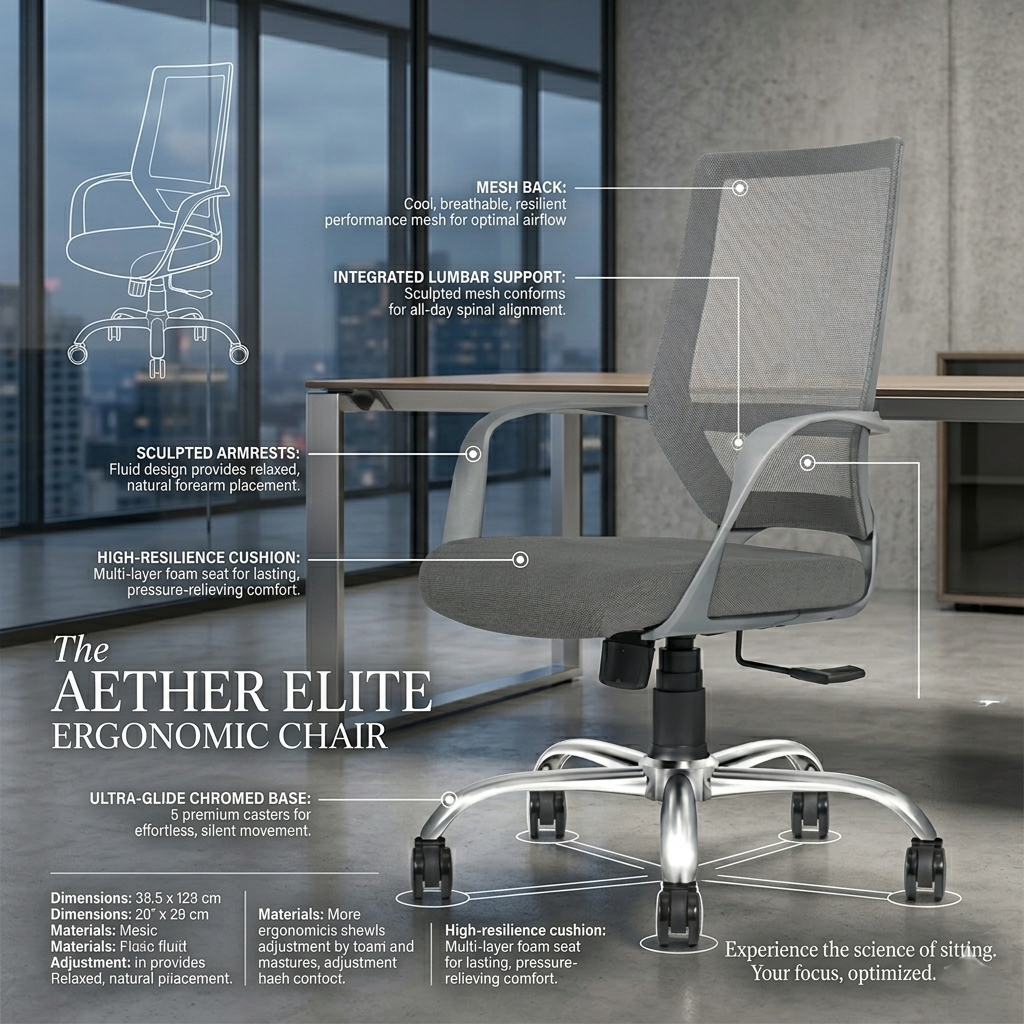 Finch Mesh Mid-Back Office Chair