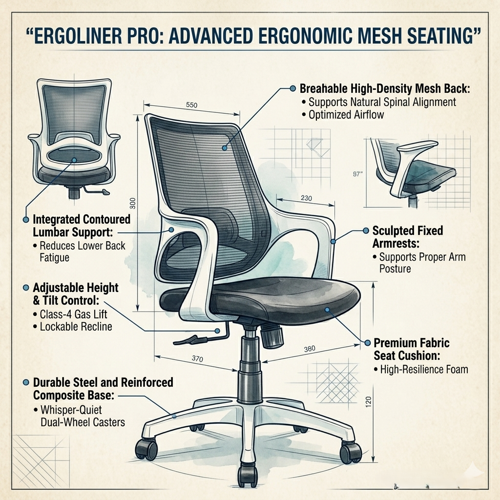 Mono Mesh Mid-Back Office Chair