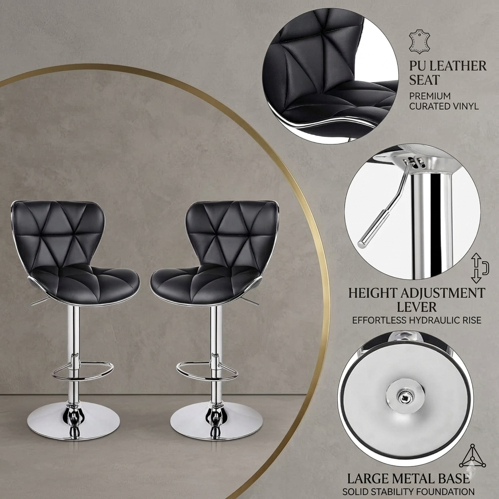 Imperio Bar Chair for Home Kitchen with Footrest  3 years warranty