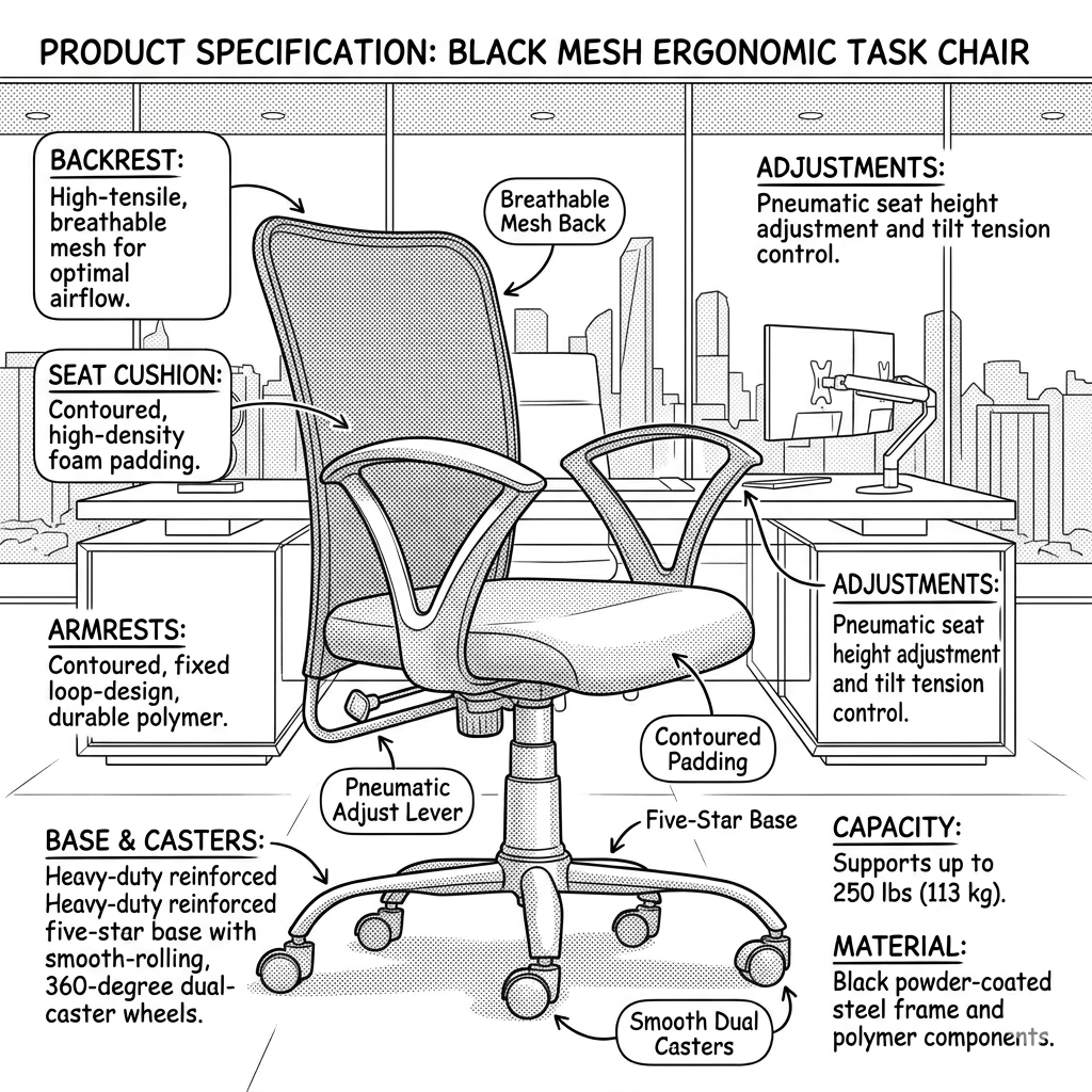 Sigma Mesh Mid Back Office Chair